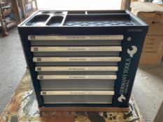1x New Unissued Gunter Wagen 6 Drawer Tool Cabinet c/w Tools, on castors with Keys