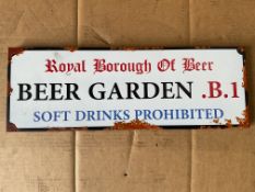 Beer Garden B1 Sign - 58cm x 20cm