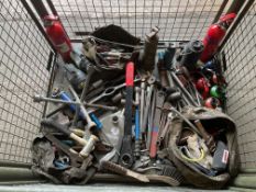 1x Stillage of Tools, Jacks, Fire Extinguishers, Oil Cans etc