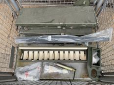 1x Stillage of Ammunition Boxes, Towing Pins, Mirrors etc