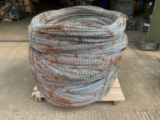 1x Pallet of Unissued 40x Bundles of 1m Dia Galvanised Concertina Razor Wire, from MOD approx 400 M