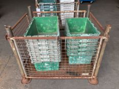 1x Stillage of 11x Heavy Duty Plastic Parts Bins Ex John Deer Tractors