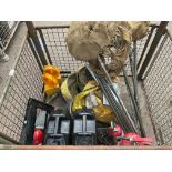 1x Stillage of Wheel Chocks, Lifting Strops, Water Cans, Camo Poles etc
