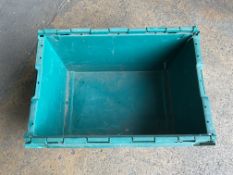 1x Stillage of 14x Heavy Duty Plastic Parts Bins Ex John Deer Tractors