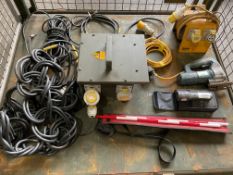 1x Stillage of 120V Transformer, Ext Leads, Generator Cables, Jig Saw, Tester etc, from MOD