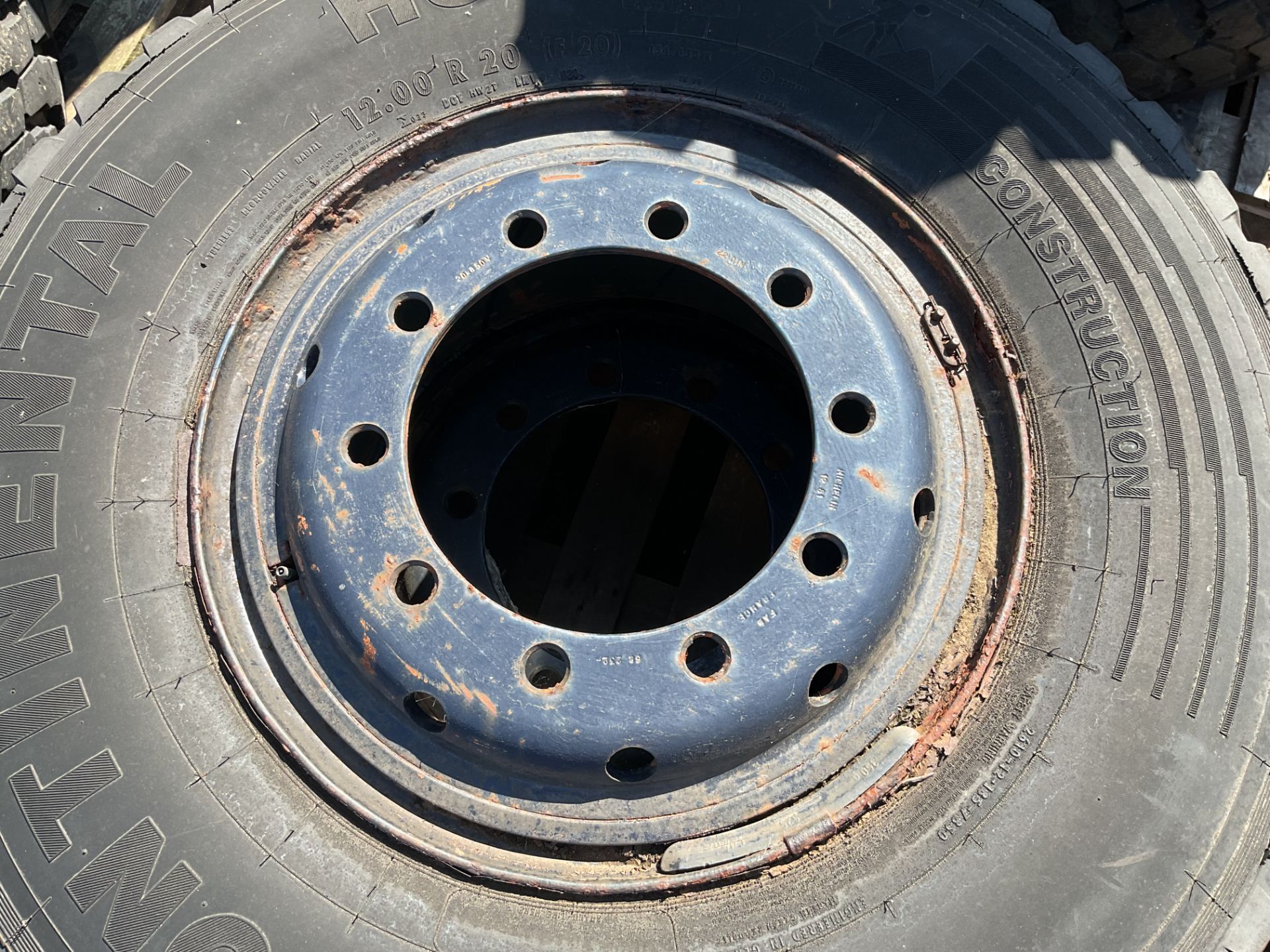 2x Continental HSC Construction12.00 R20 Tyres on 10 Stud Rims - Image 7 of 7