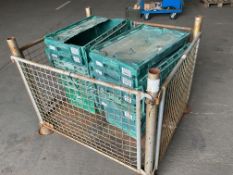 1x Stillage of 11x Heavy Duty Plastic Parts Bins Ex John Deer Tractors