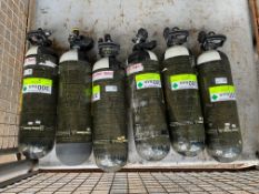 6x 300 Bar Air Inflation Cylinders, Direct from U.K. Fire & Rescue Service