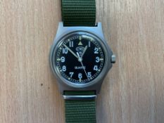 Unissued CWC W10 British Army Service Watch, Water Resistant to 5ATM, Date 2005, New Battery/Strap