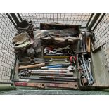 1x Stillage of Tools, Hammers, Axes, Gloves etc