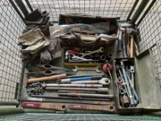 1x Stillage of Tools, Hammers, Axes, Gloves etc