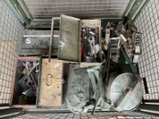 1x Stillage of Tool Boxes, Tools, Ratchet Straps, D10 Reels, Magnetic Screen Cover etc
