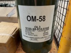 3x New Unissued 25L Drums of OM-58 Lubricating Oil, from MOD Reserve Stock
