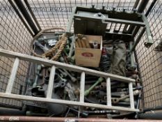 1x Stillage of Tools, Pegs, Safe, Vehicle Ladder etc