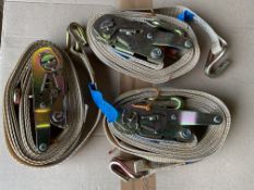 3x New Unissued Desert Issue Ratchet Load Straps, from MOD