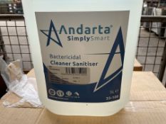 2x Boxes (x8) New Unissued 5L Cans of Andarta Anti Bacterial Cleaner Sanitiser, from MOD Reserve