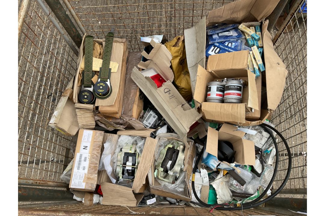 1x Stillage of New Unissued Vehicle Spares inc Brake Callipers, Seat Belts, Filters etc - Image 1 of 5