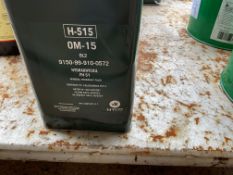 9x Unissued 5L Cans of OM-15 Hydraulic Oil Wide Temp Range and Oxidation Inhibitor, from MOD