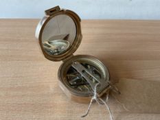 Very Nice Stanley London Heavy Brass Military Style Compass, Unused