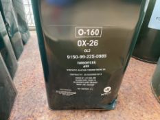 13x New Unissued 5L Cans of OX-26/27 Lubricating Oil, from MOD Reserve Stock