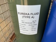 2x Unissued 20L Drums of Eureka Type A Anti Corrosive Coating Lubricant, from MOD Reserve Stock