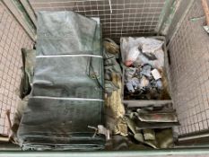1x Stillage of Canvas Sheets & Crate of Nuts / Bolts, from MOD