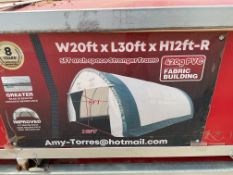 New Unissued Heavy Duty Storage Building 20'W x 30'L x 12' H P/No 203012R.