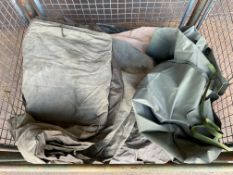 1x Stillage of MOD Canvas Sheets, Side Tents and Covers