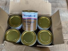 6x New Unissued 750ml Cans of International Goldspar Quick Drying Yacht Varnish, from MOD