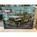 Very Unusual 3D Metal Picture of a WW2 Willys Jeep (80cm x 60cm) Must Have for any Jeep Owner