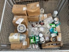 1x Stillage of FV and Vehicle Spares inc New Unissued 11x Perkins CV8 Oil Filter Units, from MOD