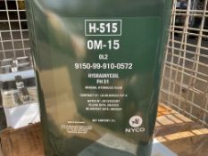 4x New Unissued 5L Cans of OM-15 High Grade Hydraulic Oil. High Temp, from MOD Reserve Stock