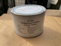 1x Box (x16) New Unissued 500gm Tins of XG-293 Multipurpose Grease, from MOD Reserve Stock