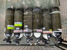 6x 300 Bar Air Inflation Cylinders, Direct from U.K. Fire & Rescue Service