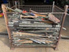 1x Large Stillage of British Army Tent Poles and T Handle Shovels etc 250+, from MOD