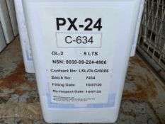 2x New Unissued 5L Cans of PX-24 Corrosion Preventative Lubricant, from MOD Reserve Stock