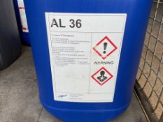 4x New Unissued 25L Drums of AL-36 Windscreen Washing Fluid of Low Freezing Point, from MOD Reserve