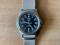 Nice CWC W10 British Army Service Watch, Nato Marks, Date 1991, Gulf War 1, New Battery / Strap