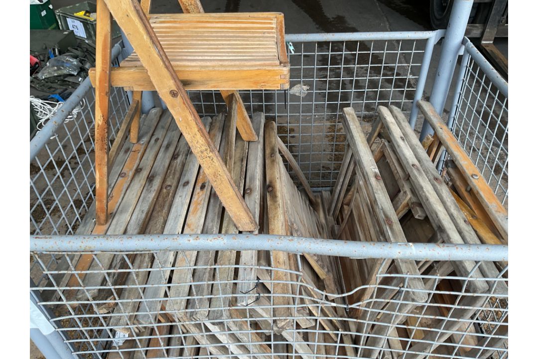 16 X RARE BRITISH ARMY BEECH CAMP CHAIRS - Image 2 of 4