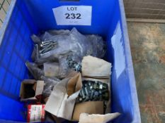 1X CRATE NEW UNISSUED NUTS, BOLTS, ETC FROM MOD.