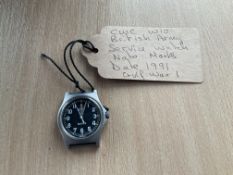 CWC W10 BRITISH ARMY SERVICE WATCH Nato Marks dated 1991