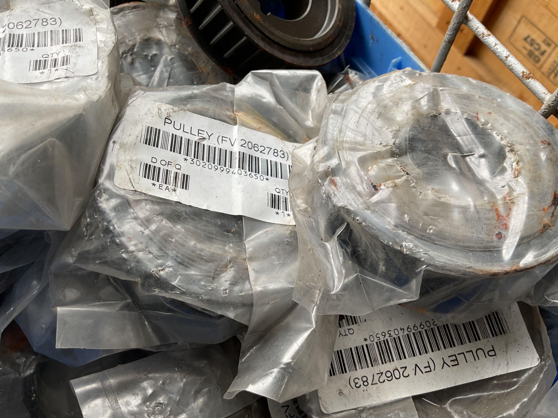 Stillage of new unissed FV spares inc pulleys, stop cables etc. From MOD. - Image 8 of 8