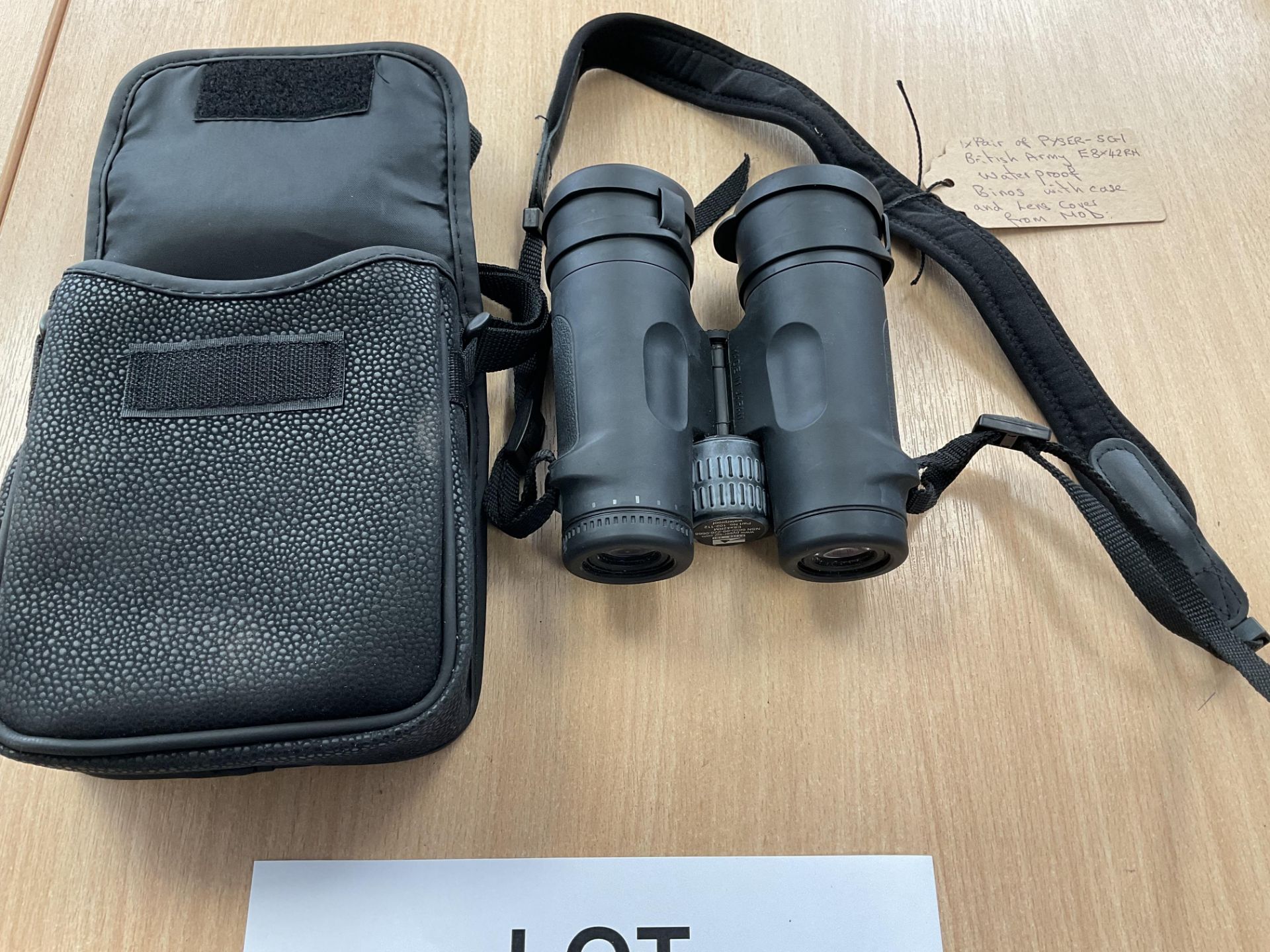 Pair of British Military PYSER-SGI E8X 42 RM WATER PROOF BINOS with case and lens covers from MOD - Image 11 of 13