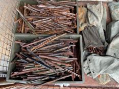 1 STILLAGE OF BRITISH ARMY STEEL TENT PEGS QUANTITY NOT COUNTED FROM MOD