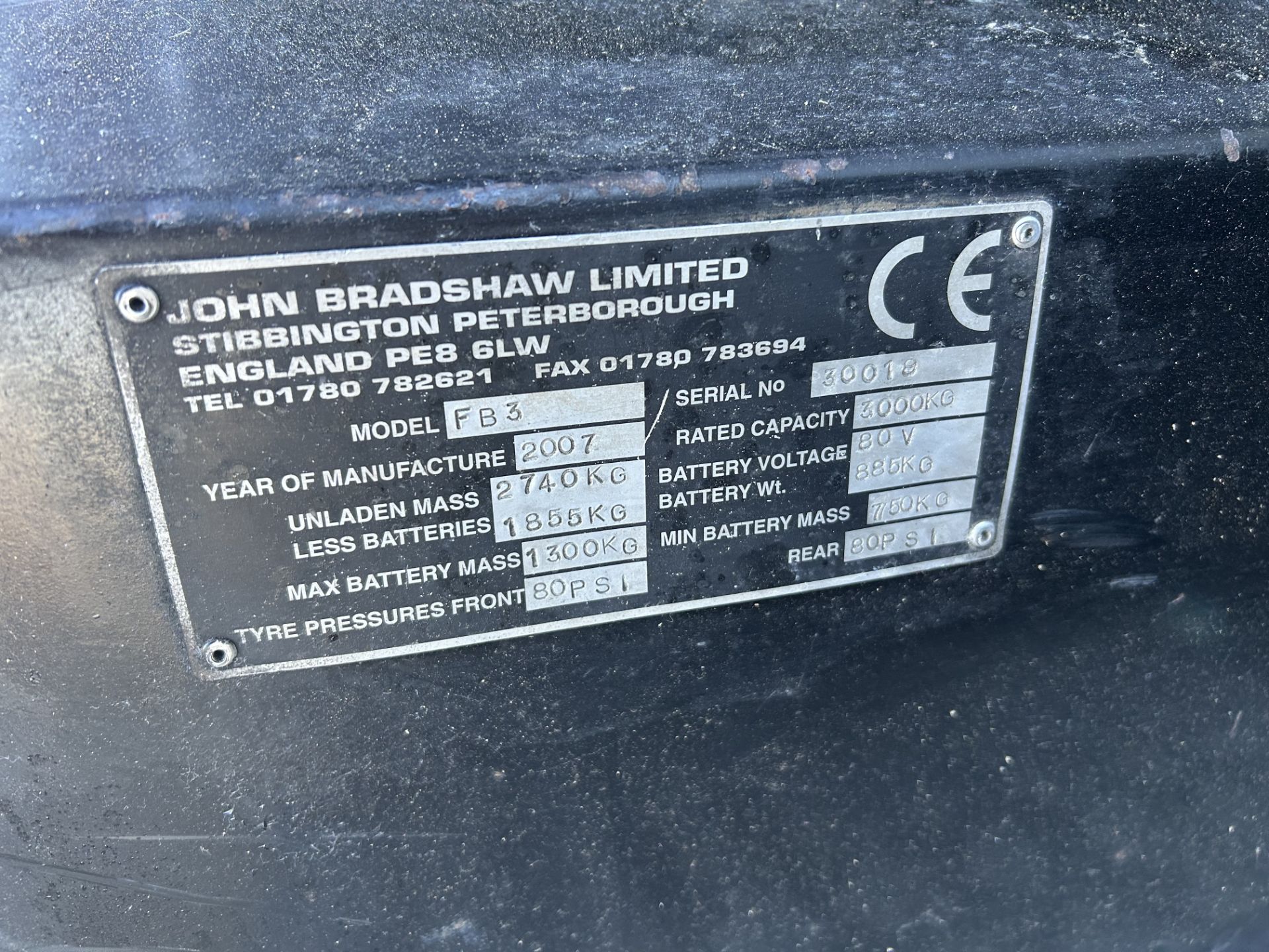 Bradshaw FB 3 Tonne Electric Truck from UK MOD with Charger - Image 26 of 27