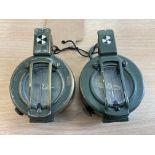 2x Stanley London British Army Brass Prismatic Compass, from MOD