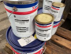 6 Tins of International, Intersleek 737 - Parts A, B and C Antifouling Paint