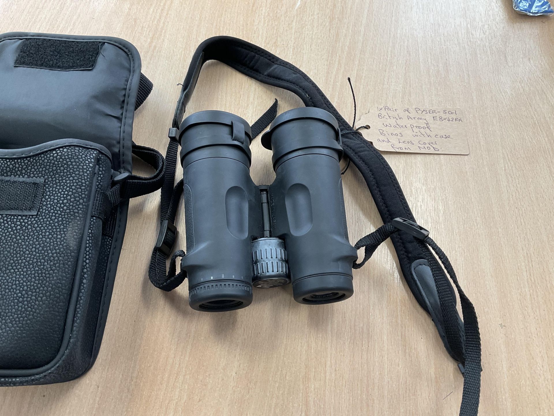 Pair of British Military PYSER-SGI E8X 42 RM WATER PROOF BINOS with case and lens covers from MOD - Image 9 of 13