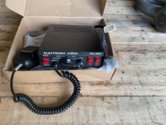 1X NEW UNISSUED ELECTRONIC VEHICLE SIREN, AND PA UNIT FROM MOD