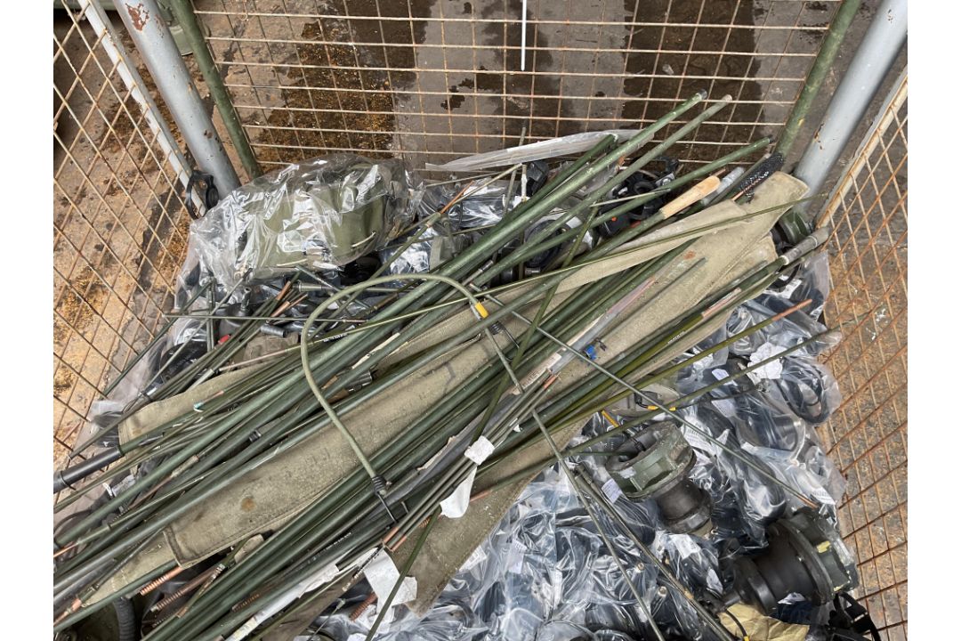 Stillage of Clansman Radio equipment inc antennas, rods etc. From MOD - Image 1 of 9
